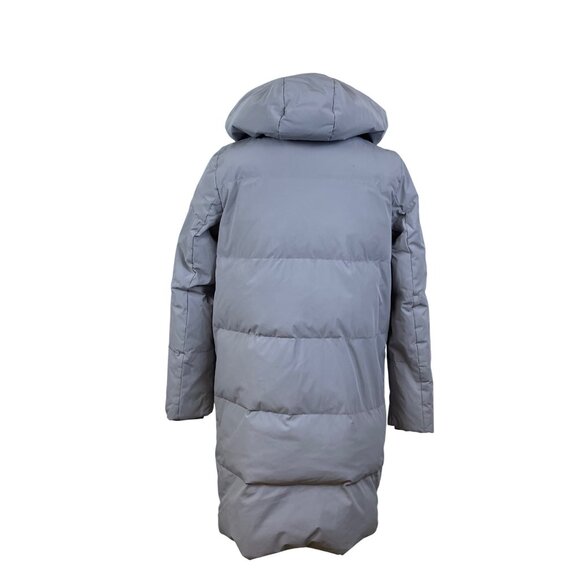 Bosideng Women's Gray Hooded Puffer Coat Long Length Winter Outerwear Sz 2 - Picture 3 of 12